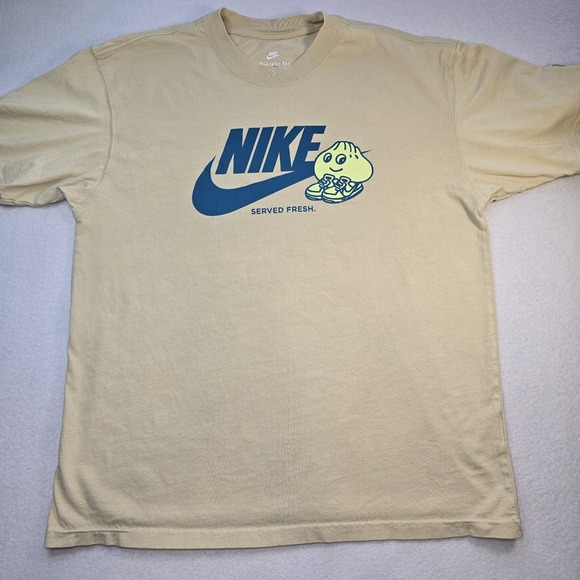 Nike Sole Food Served Fresh Dumpling T-Shirt Mens S Tan Max90 Oversized Graphic - Picture 2 of 9